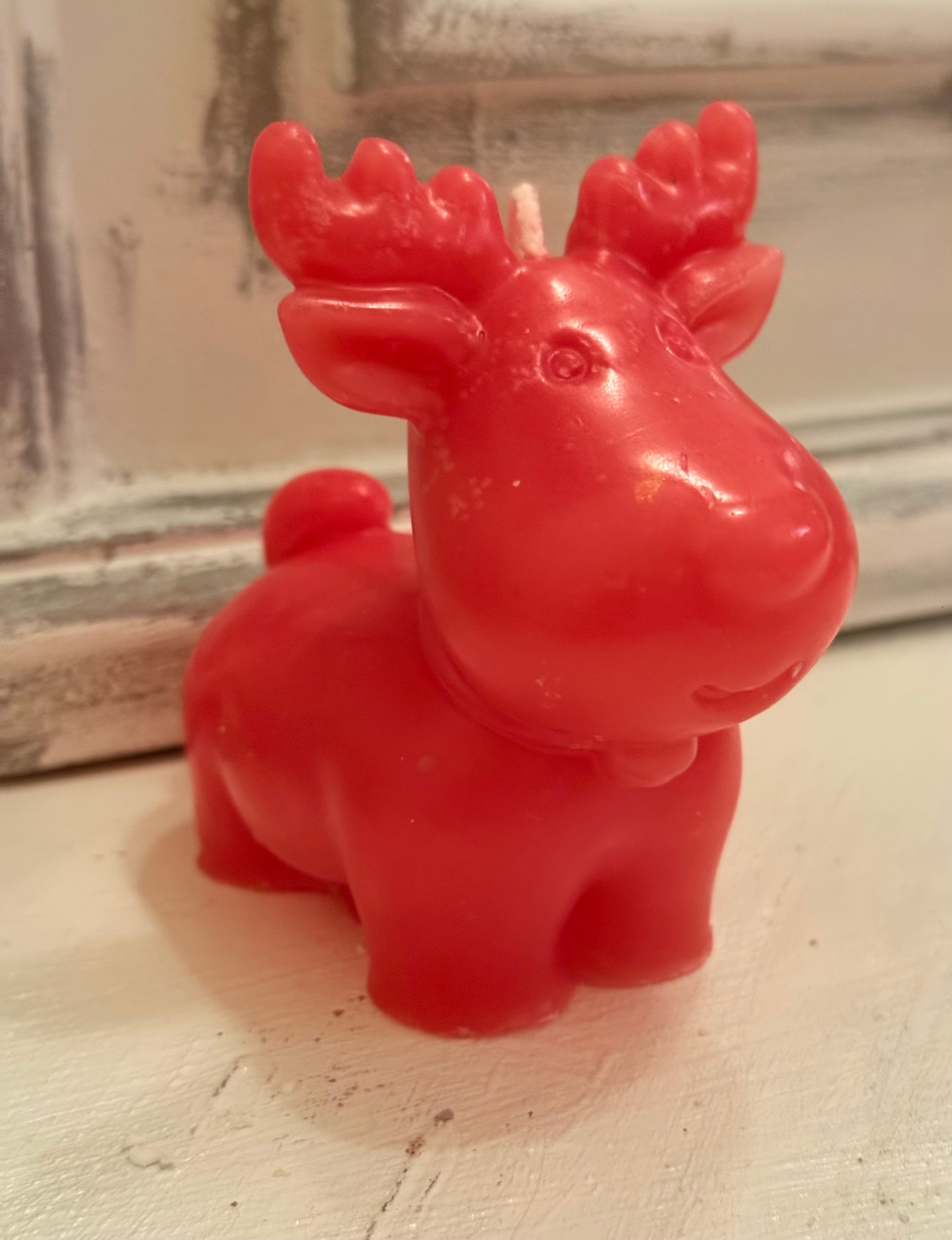 Snowy Reindeer Candle  Handmade Festive Decor | LOV Christmas Collection