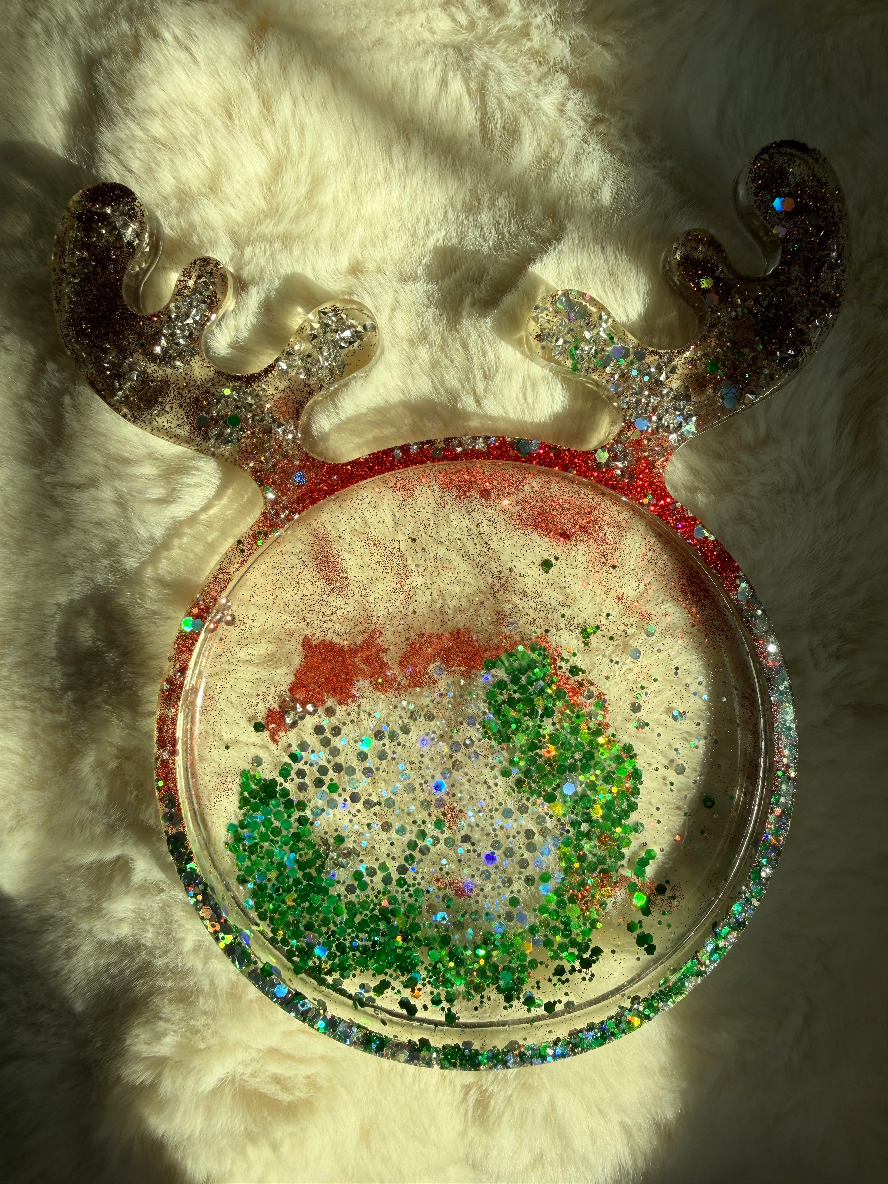 LOV Decorative Reindeer Christmas Candle Tray | Elegant Home Décor Accent