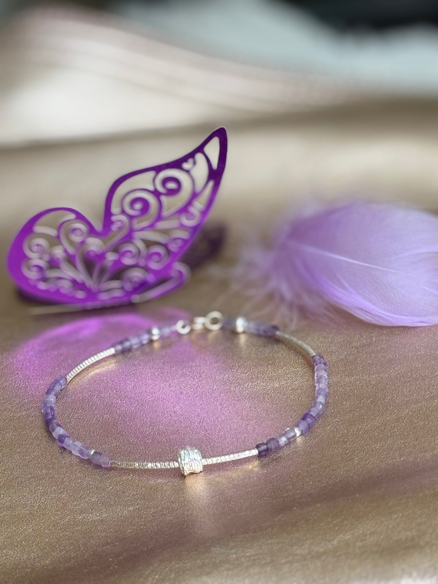 Whispering Violet Bracelet – Serenity Collection  from sterling silver and natural amethyst