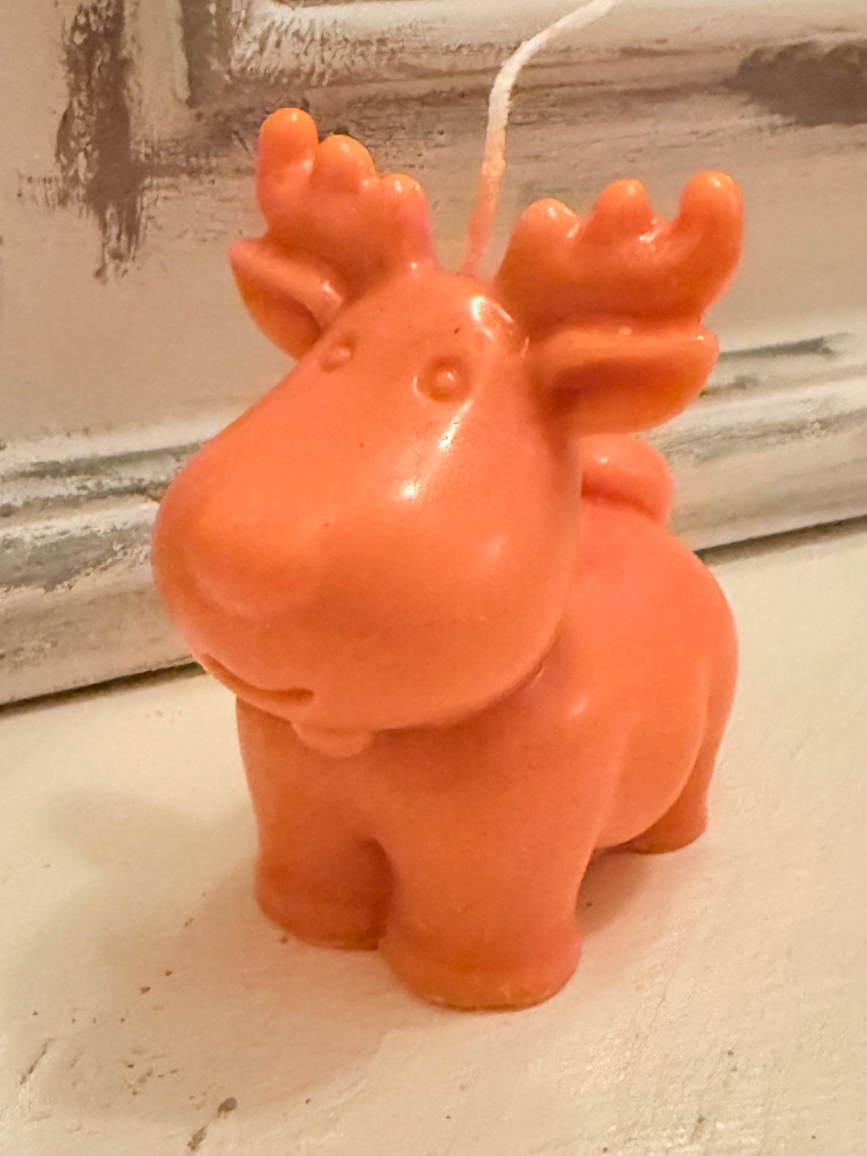 Snowy Reindeer Candle  Handmade Festive Decor | LOV Christmas Collection