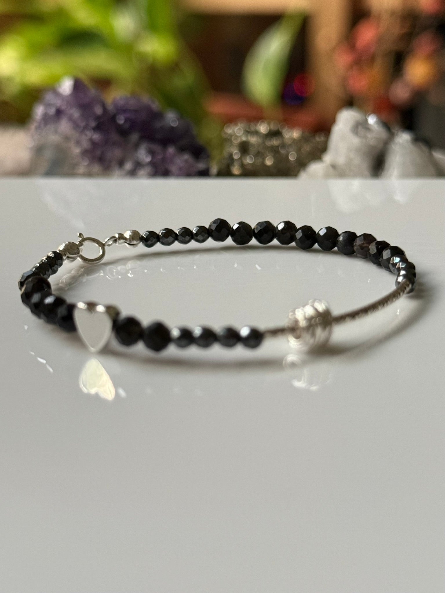 Midnight Shield , Serenity collection for HER from sterling silver and black obsidian