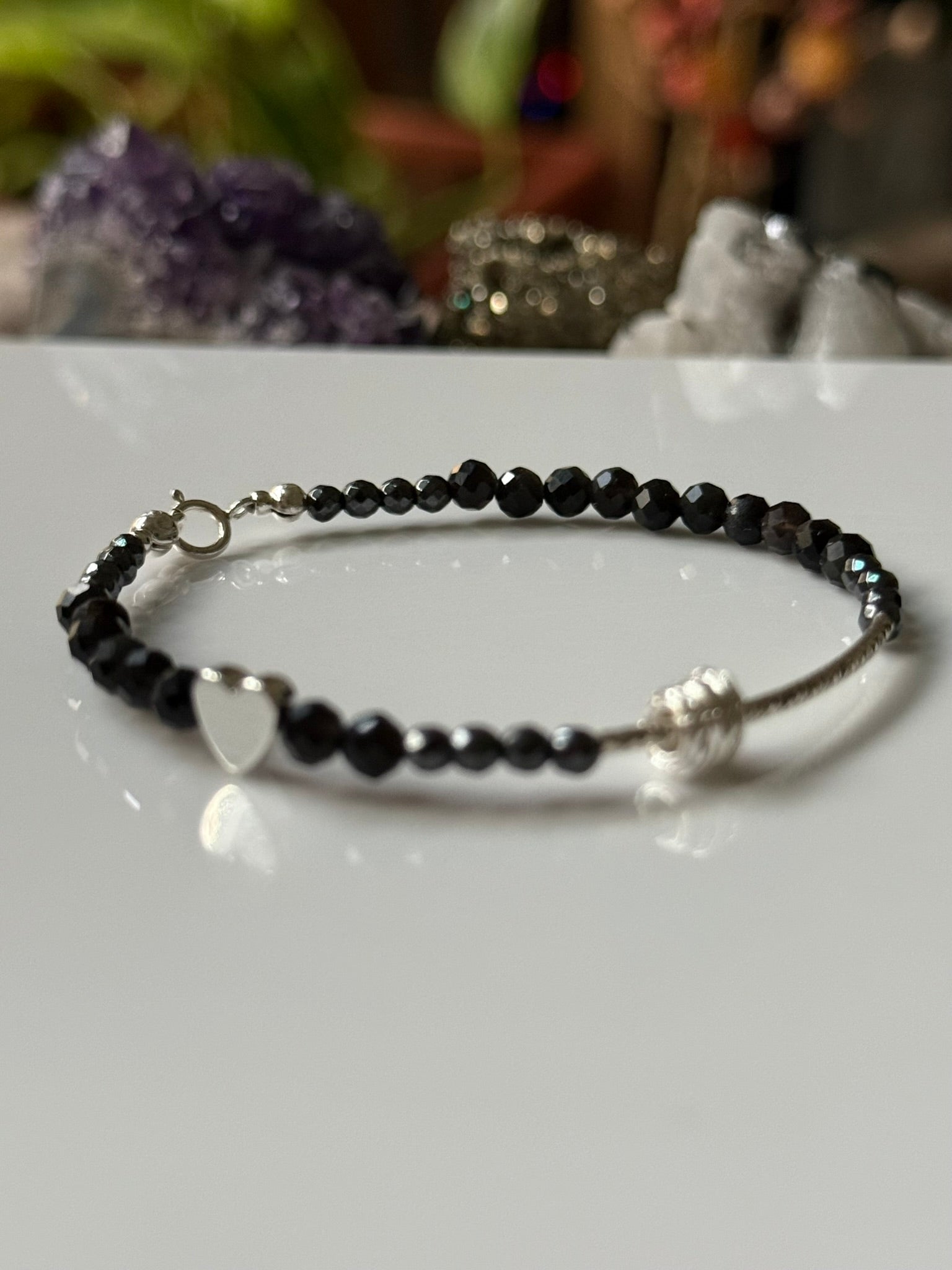 Midnight Shield , Serenity collection for HER from sterling silver and black obsidian